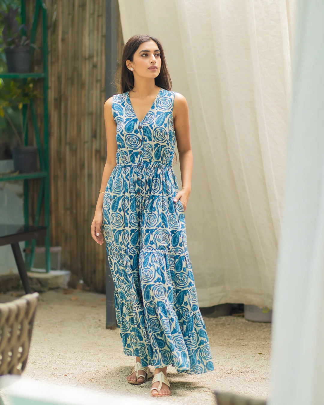 Indigo Rose Tier Jumpsuit