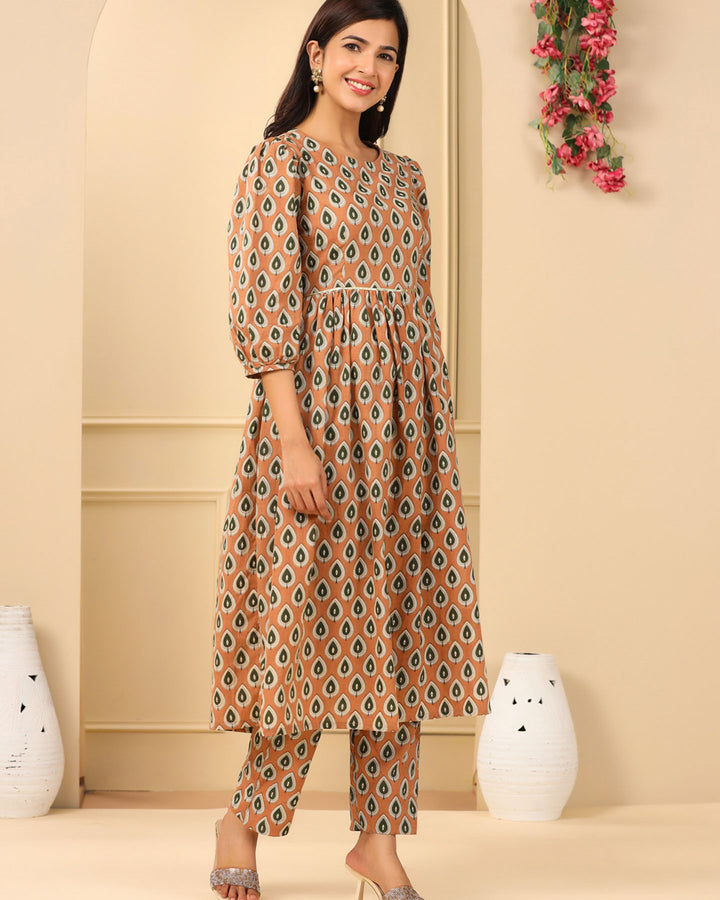 Paisley Block Kurta Set