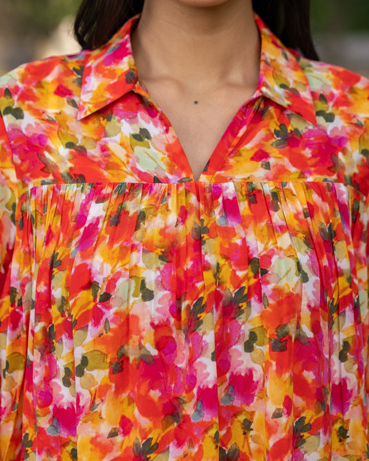 Red Floral Top