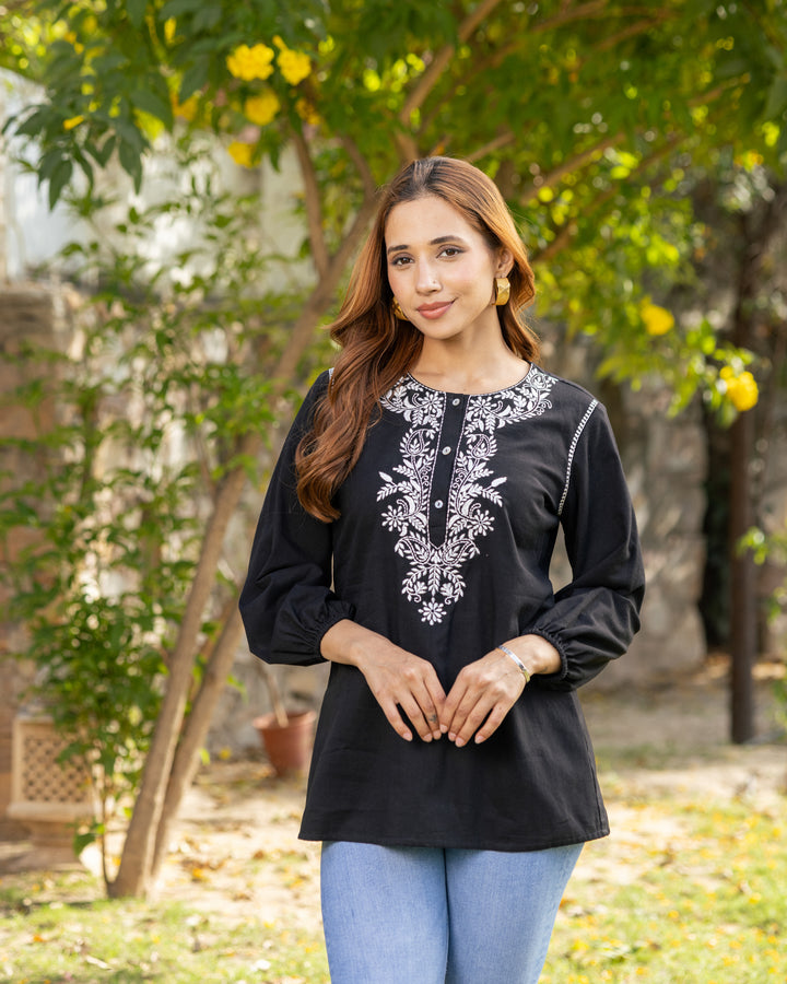 Black Threaded Treasure Top