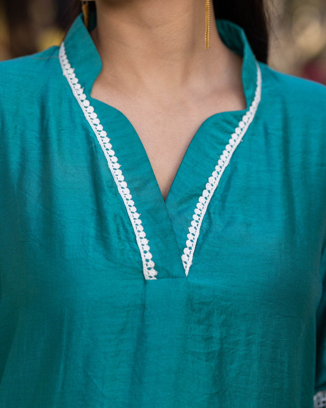 Green Lace Kurta Set