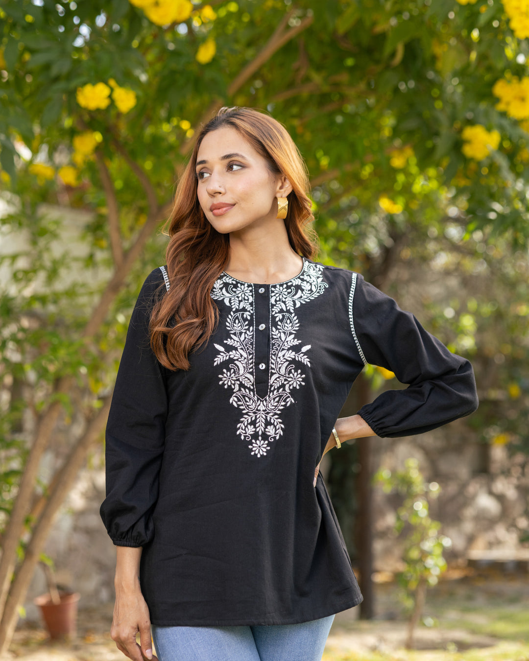 Black Threaded Treasure Top