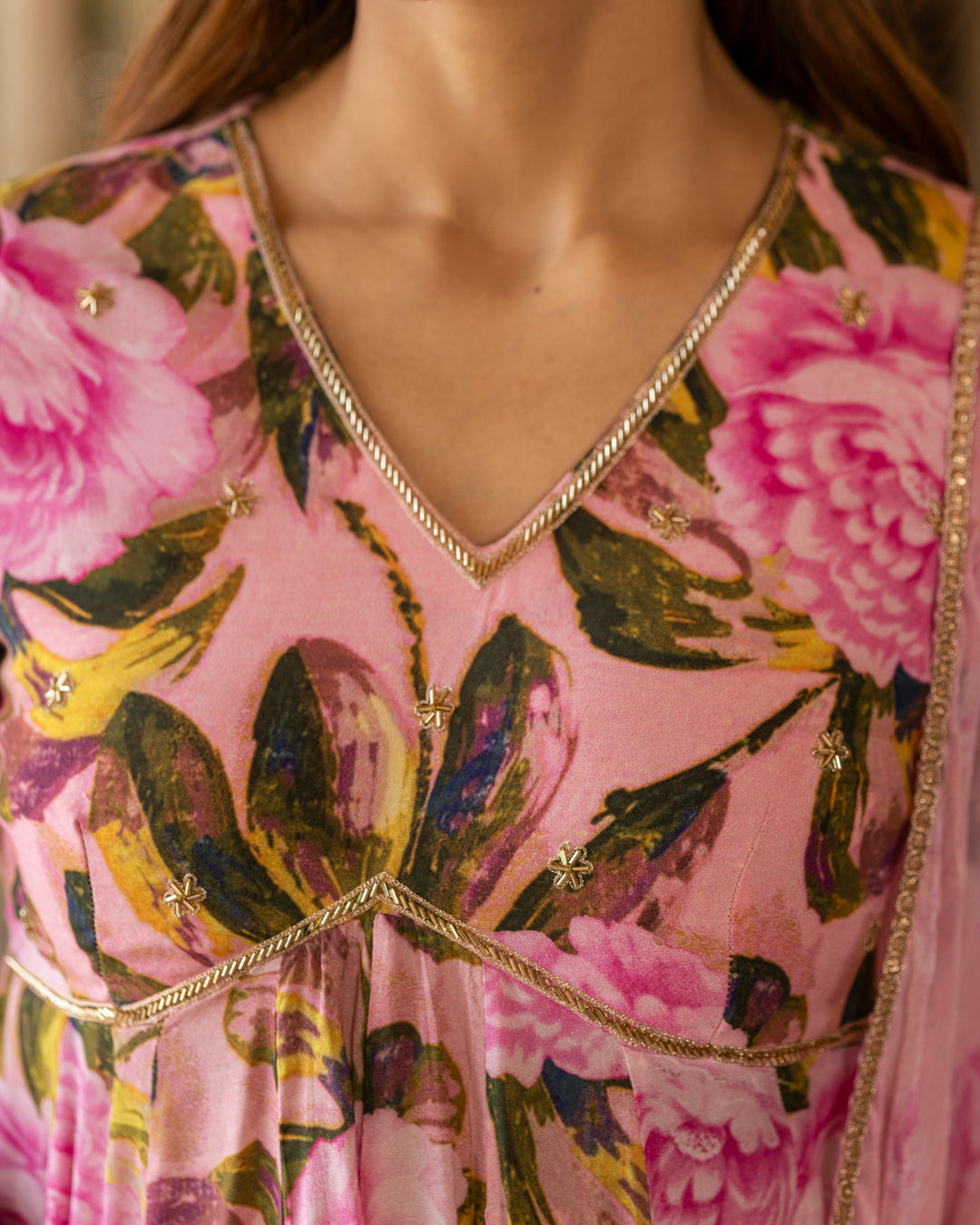Pink Aquarelle Floral Suit Set