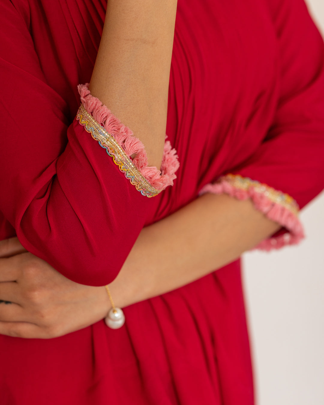 Maroon Aquarelle Floral Kurta Set