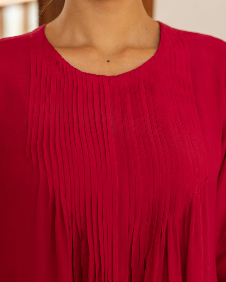 Maroon Aquarelle Floral Kurta Set