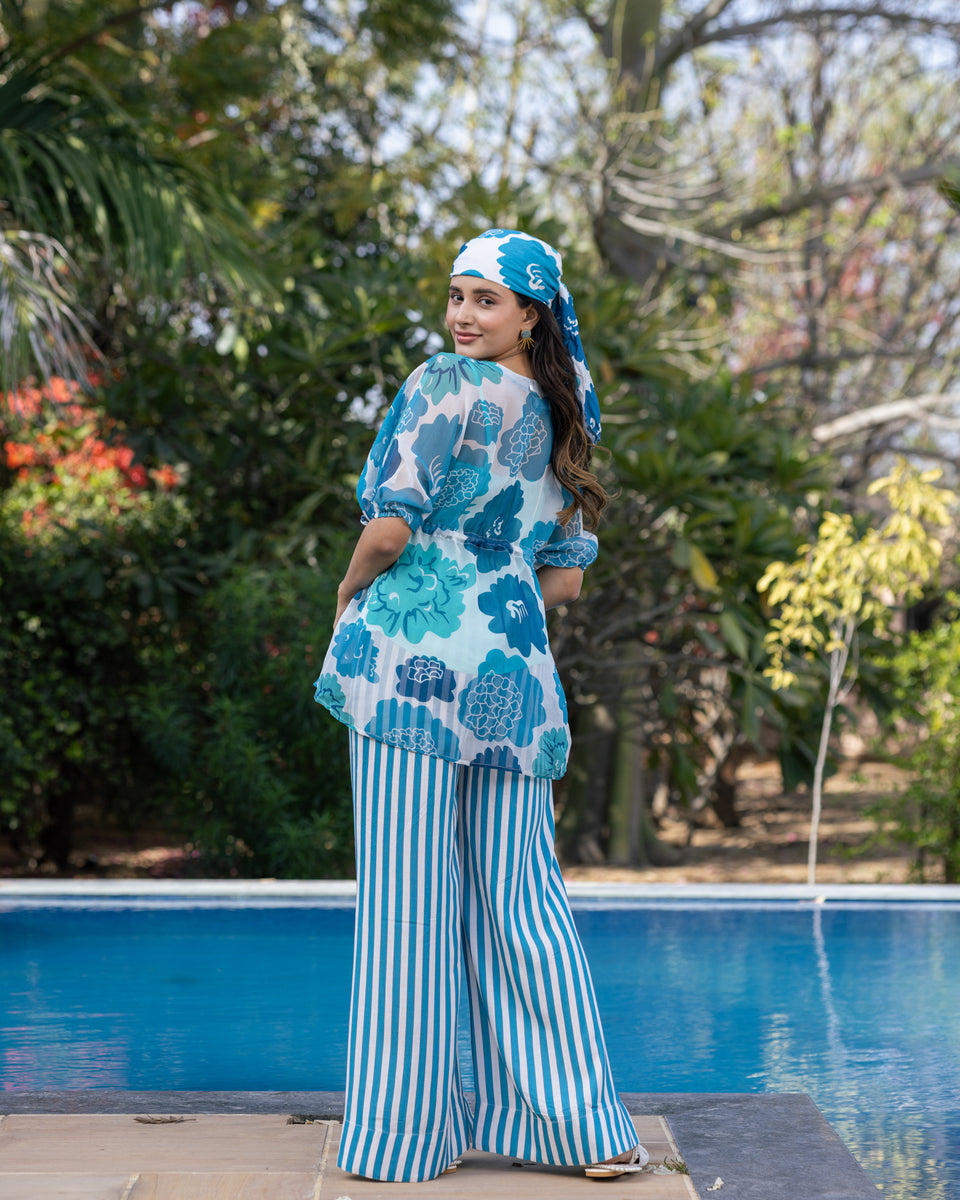 White Striped Co-ord Set