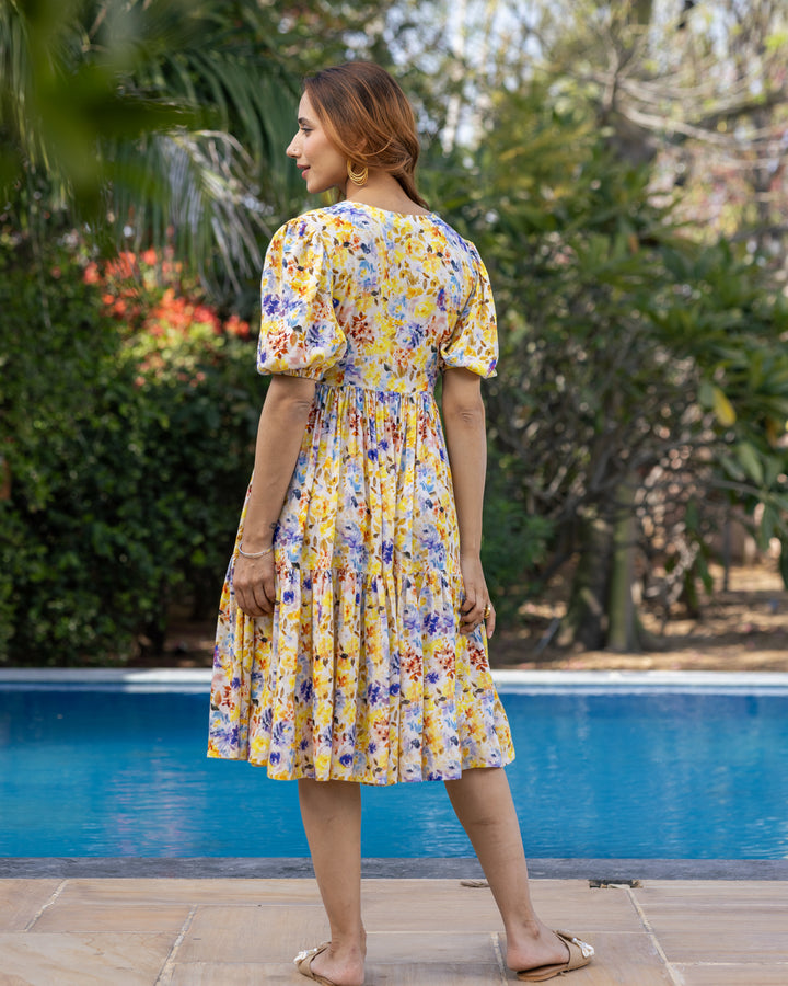 Buttercup Yellow Floral Dress