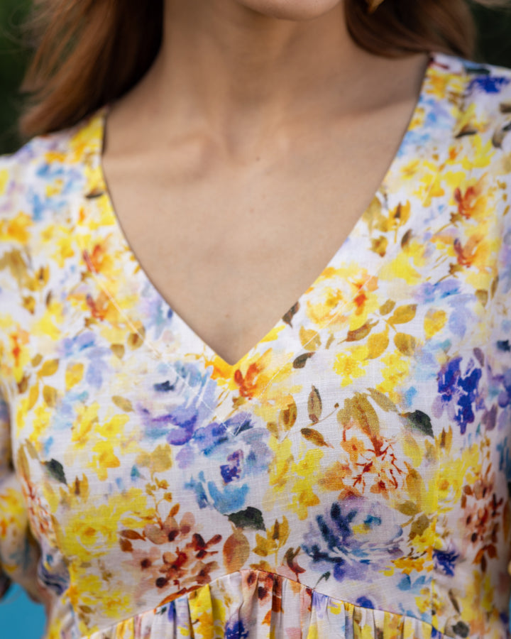 Buttercup Yellow Floral Dress