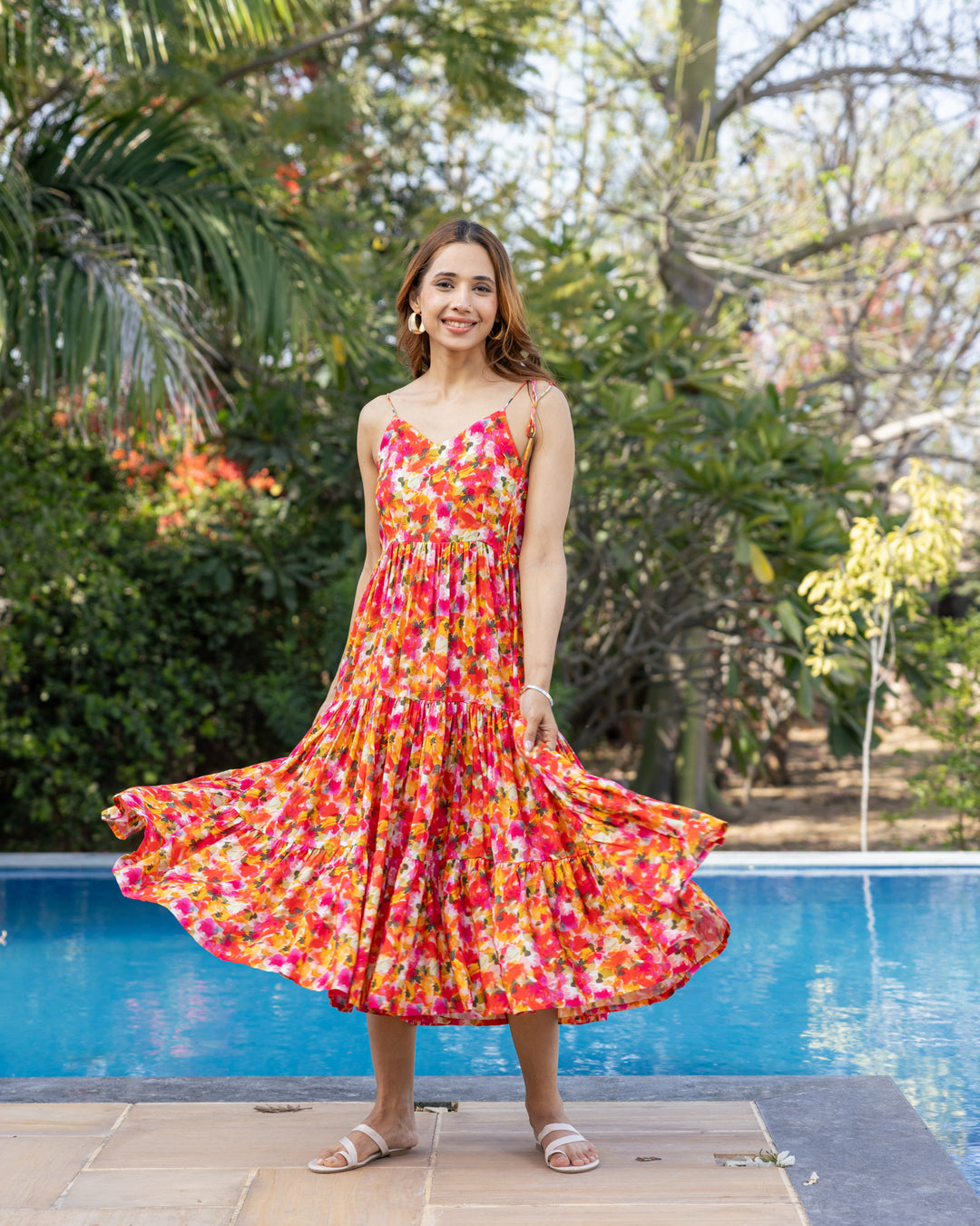 Coral Pink Blossom Dress