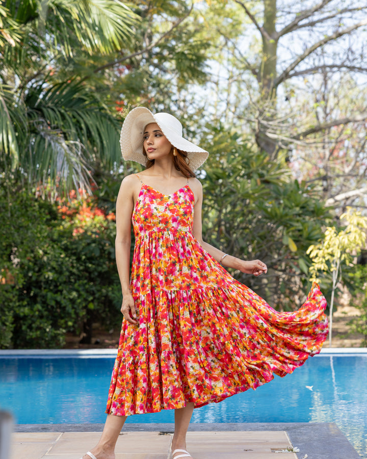 Coral Pink Blossom Dress