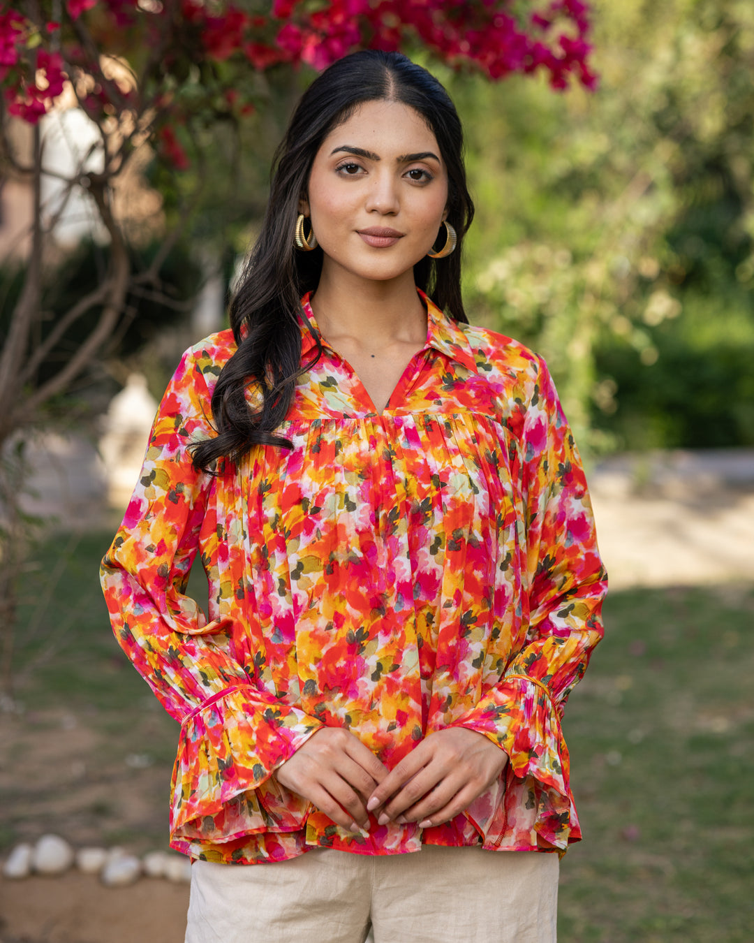 Red Floral Top