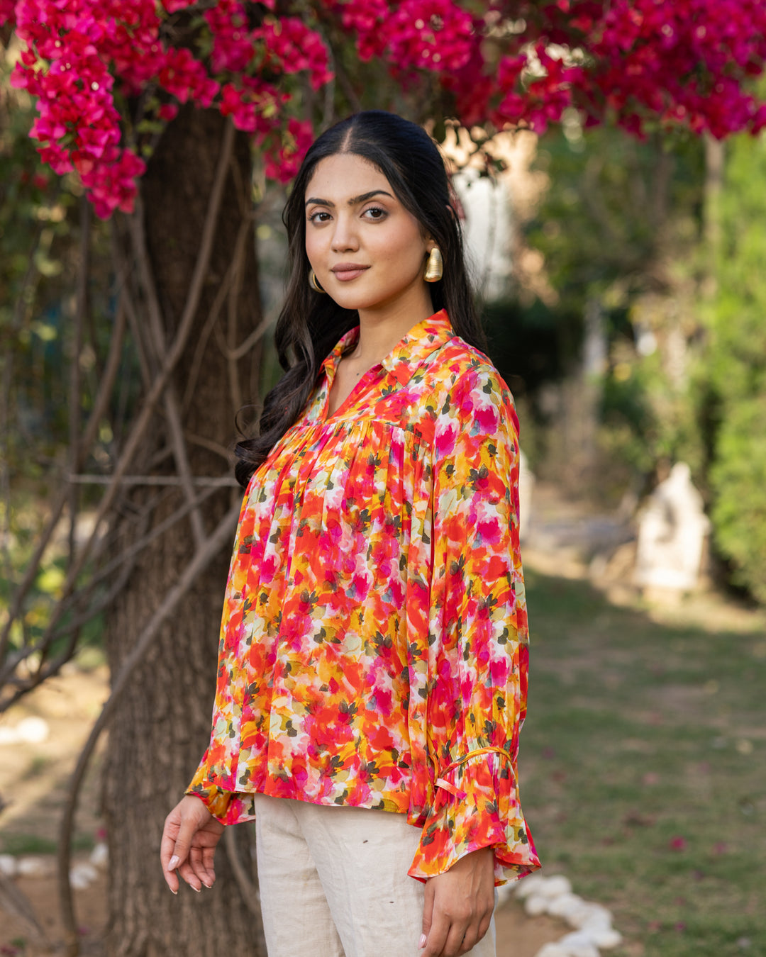 Red Floral Top