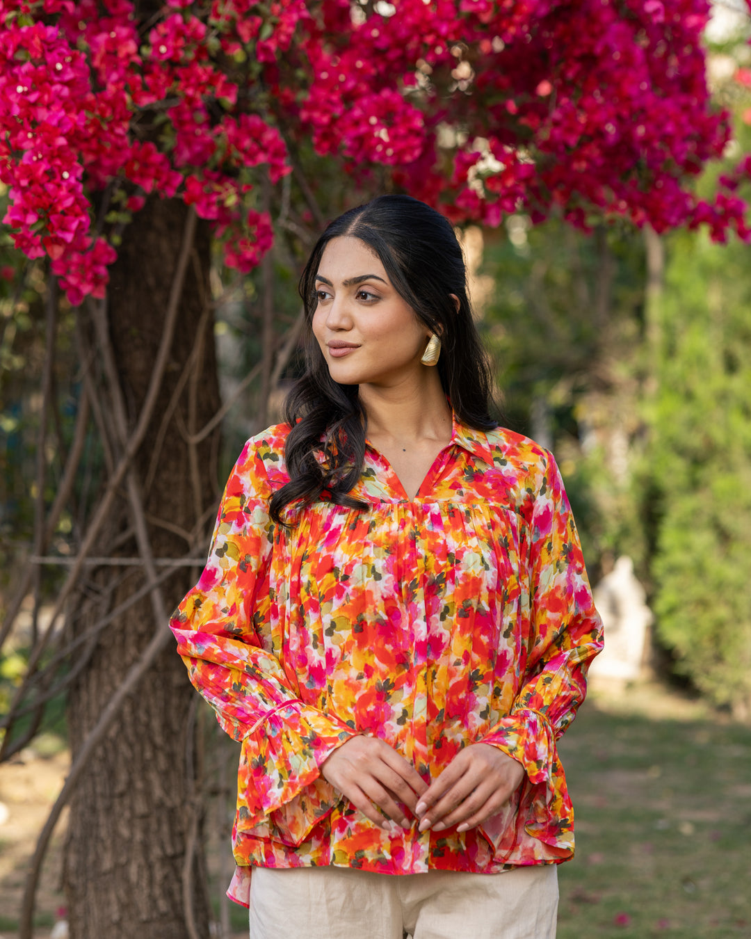 Red Floral Top