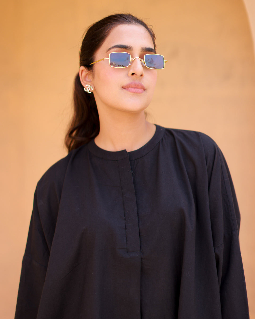 Urban Black Cotton Kurta Set