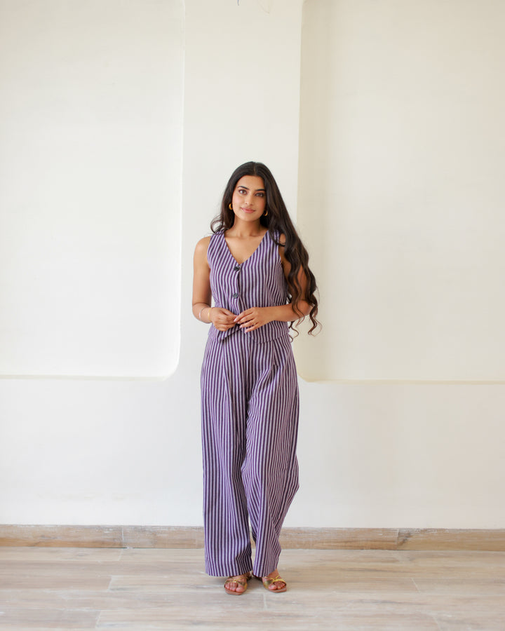 Purple Stripes Co-Ord Set