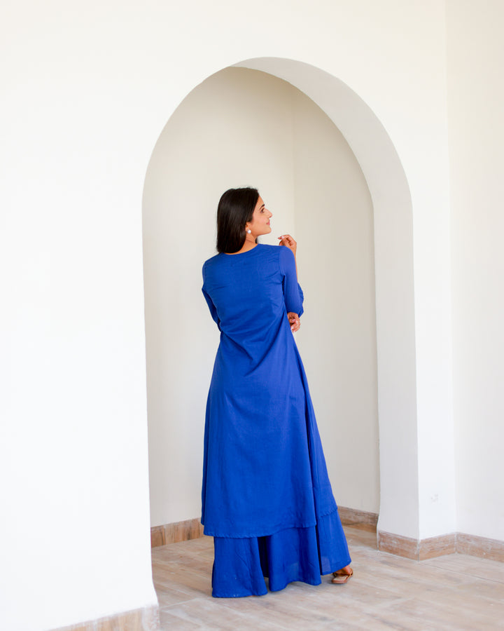 Classy Blue Mulmul Kurta Set