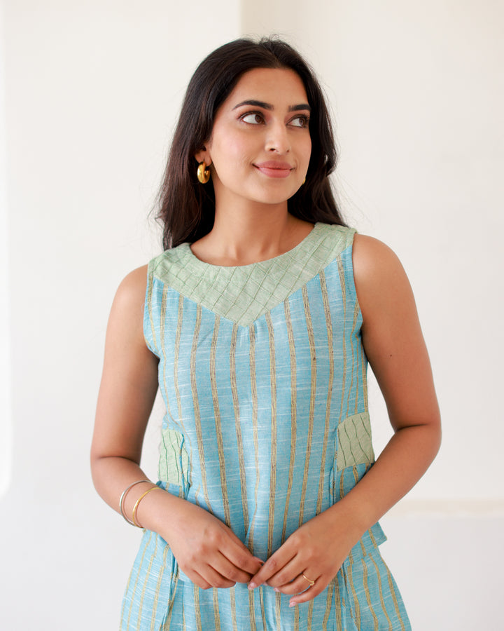 Blue Stripes Cotton Co-Ord Set