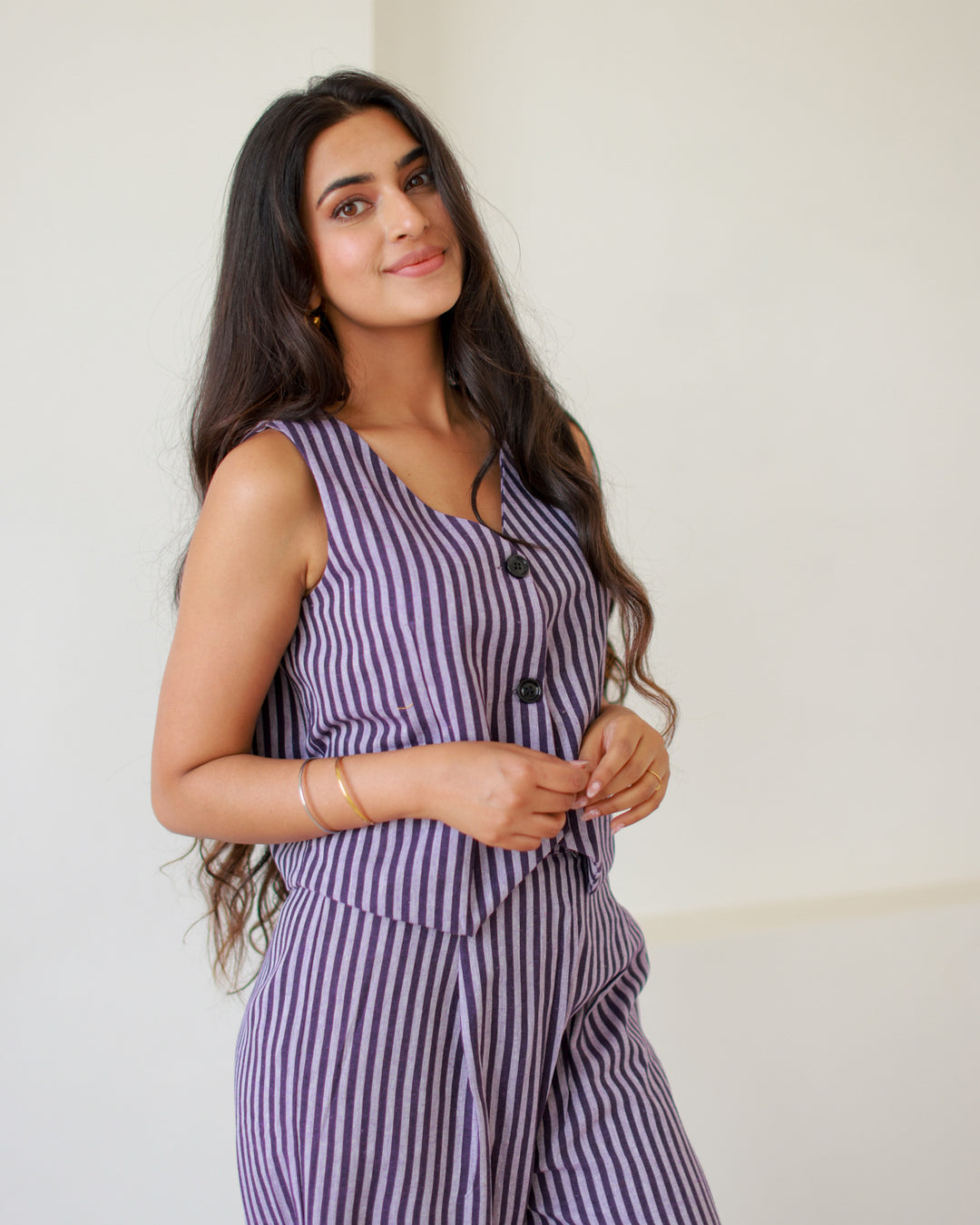 Purple Stripes Co-Ord Set