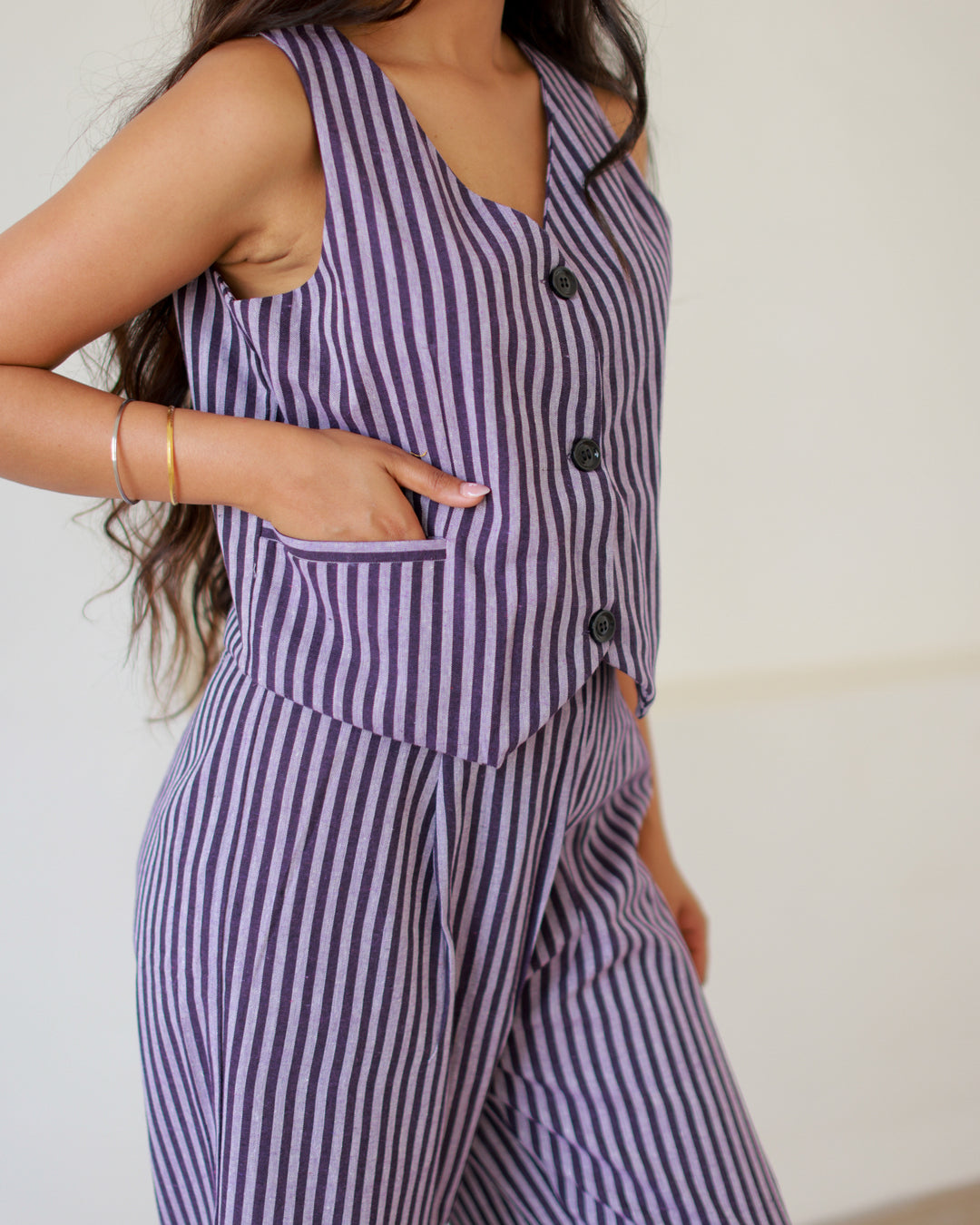 Purple Stripes Co-Ord Set