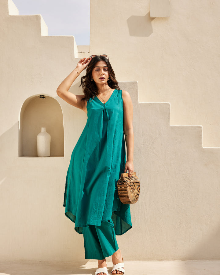 Green Basic Kurta Set