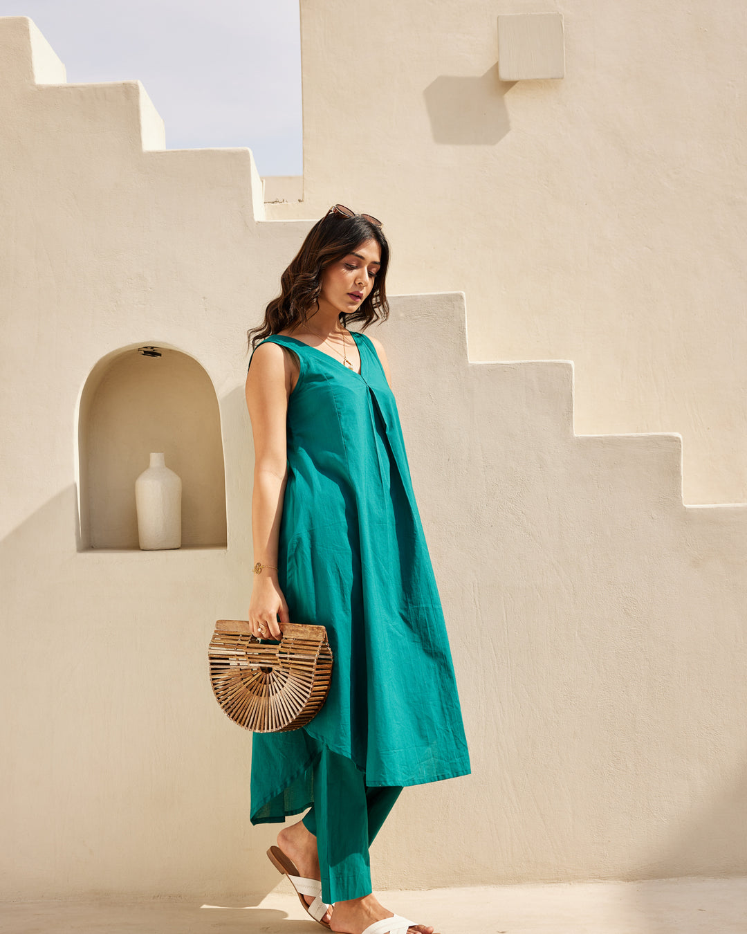Green Basic Kurta Set