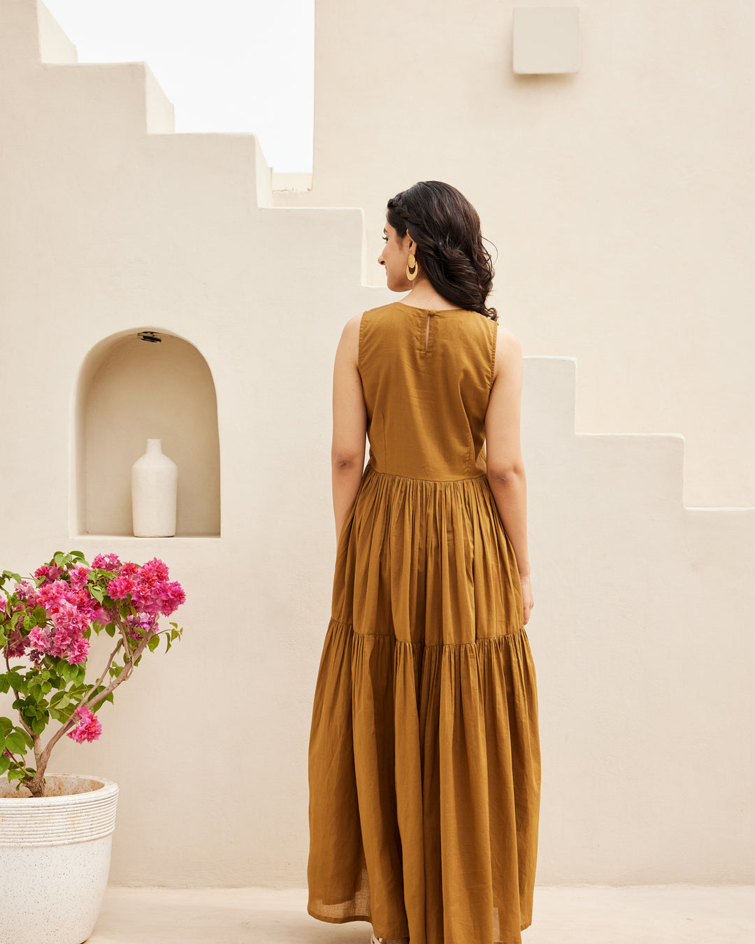 Brown Tiered Maxi Dress