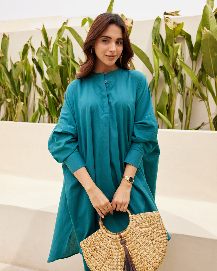 Urban Green Cotton Kurta Set