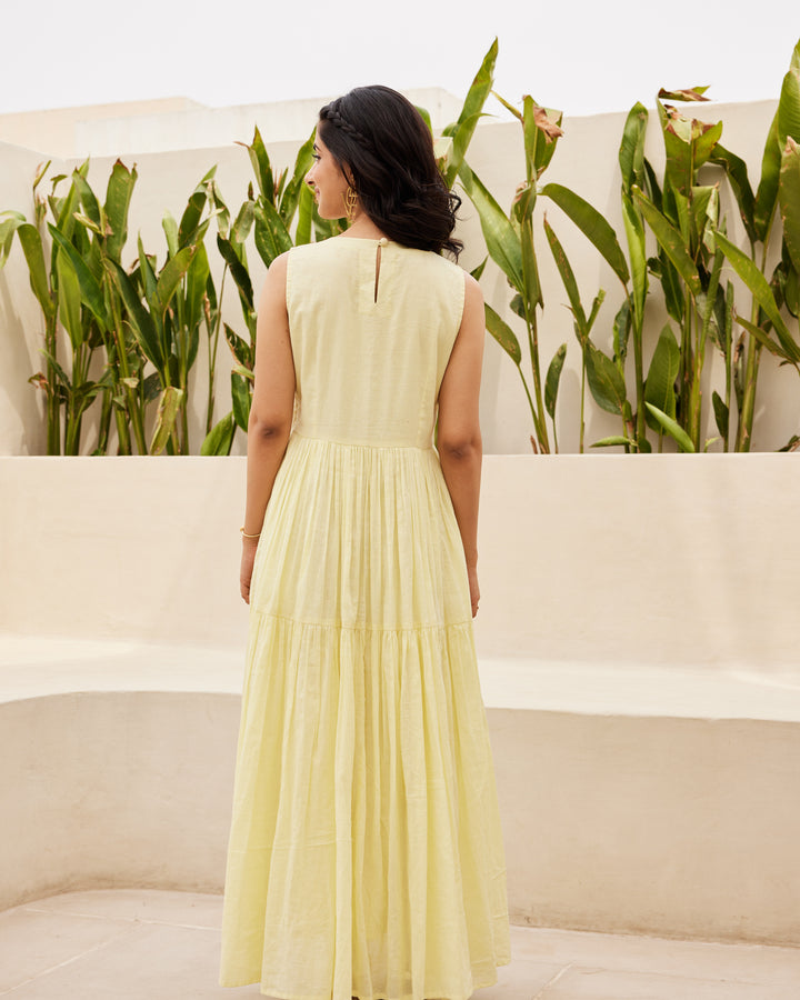 Yellow Tiered Maxi Dress