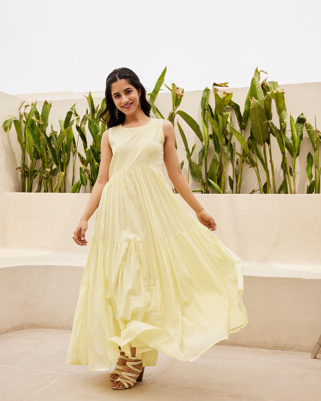Yellow Tiered Maxi Dress