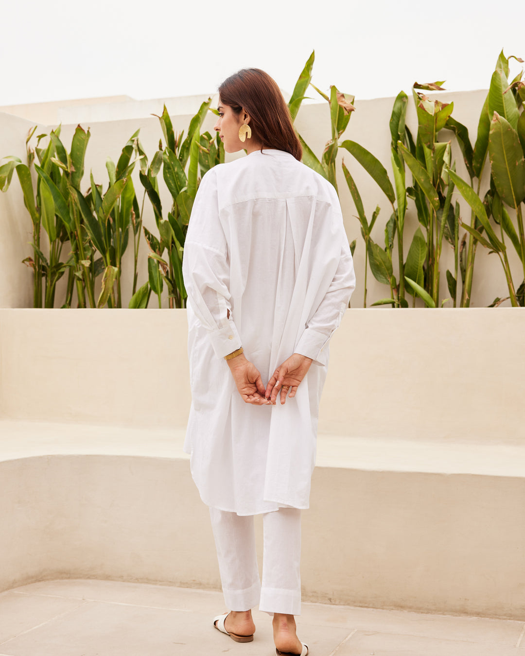 Urban White Cotton Kurta Set