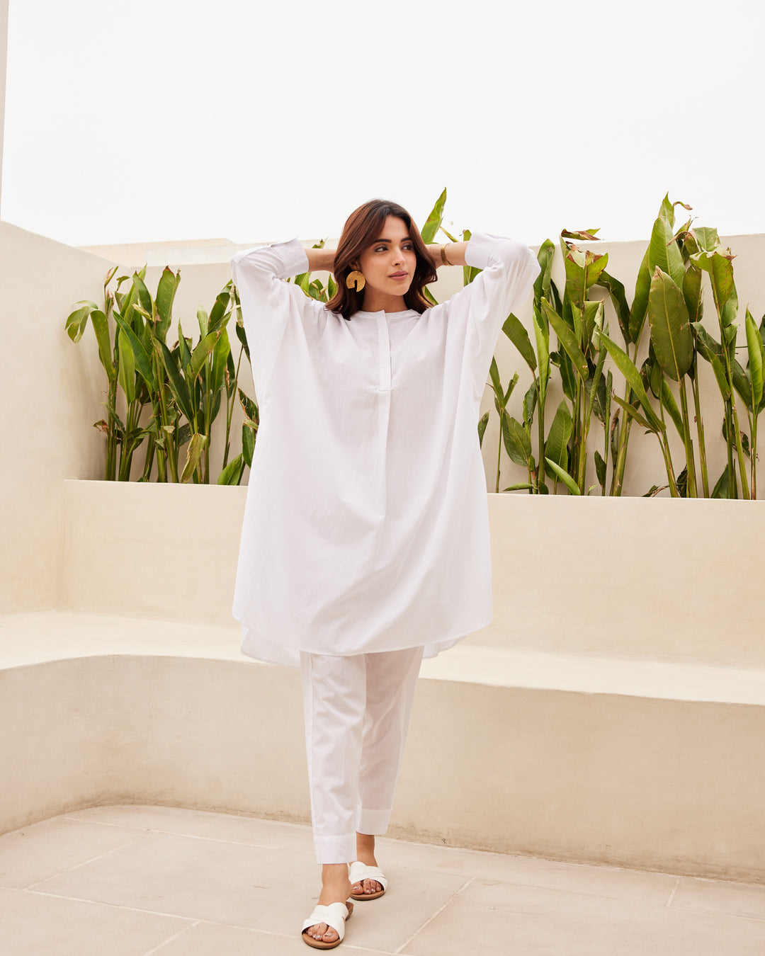 Urban White Cotton Kurta Set