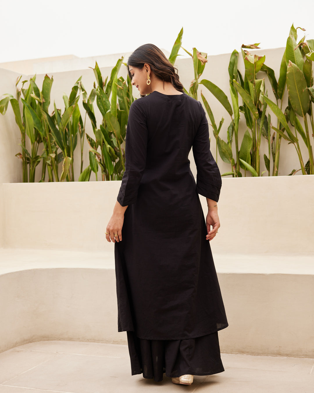 Urban Black Mulmul Kurta Set