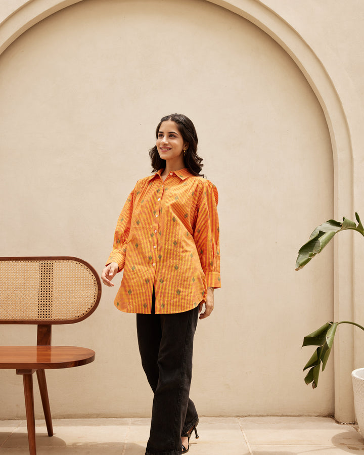 Orange Striped Organic Cotton Shirt