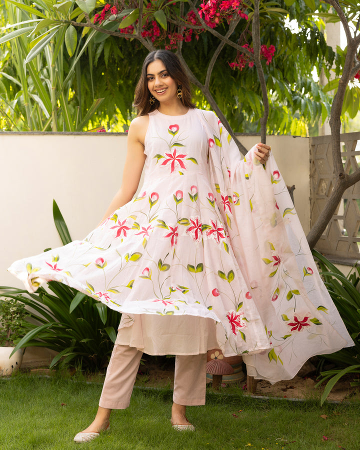 Ivory Bloom Handpainted Suit Set
