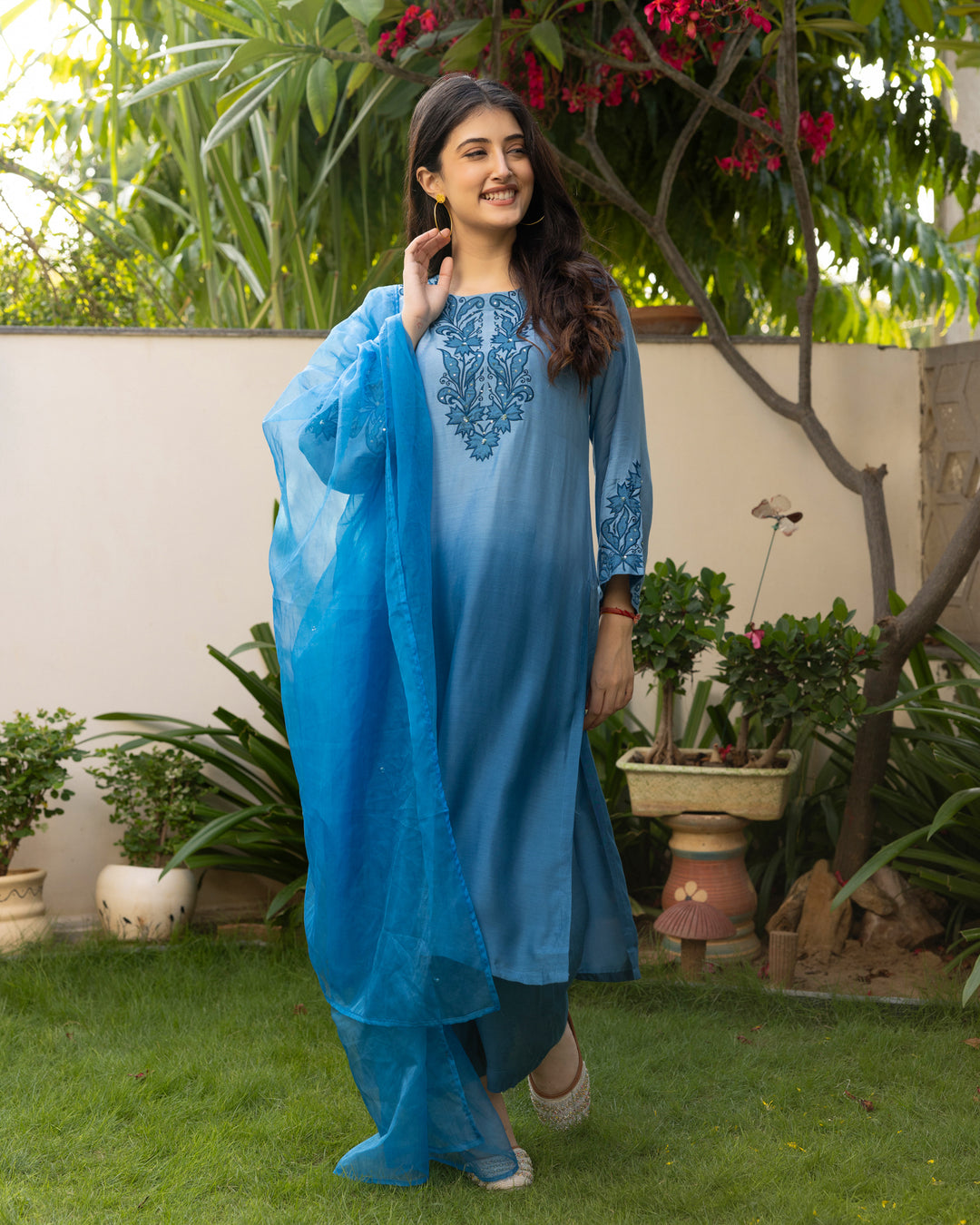 Blue Ombre Suit Set