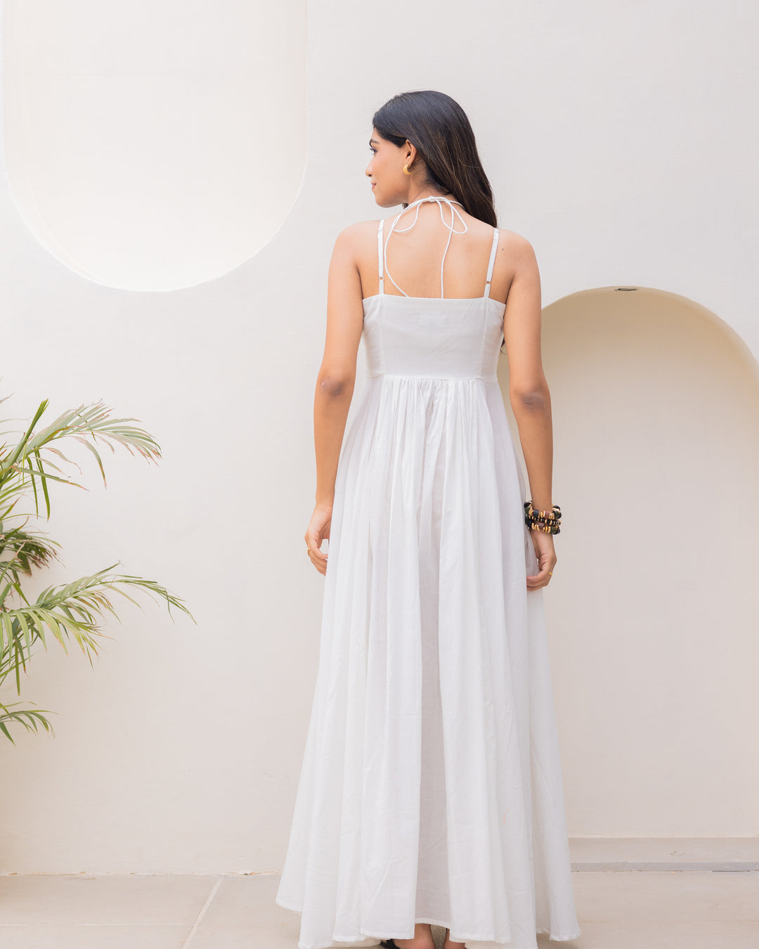 Off-white Strappy Maxi Dress