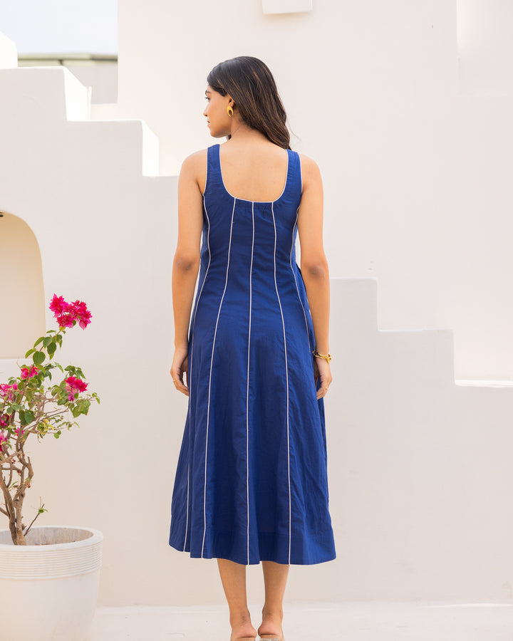 Blue Stripe Midi Dress