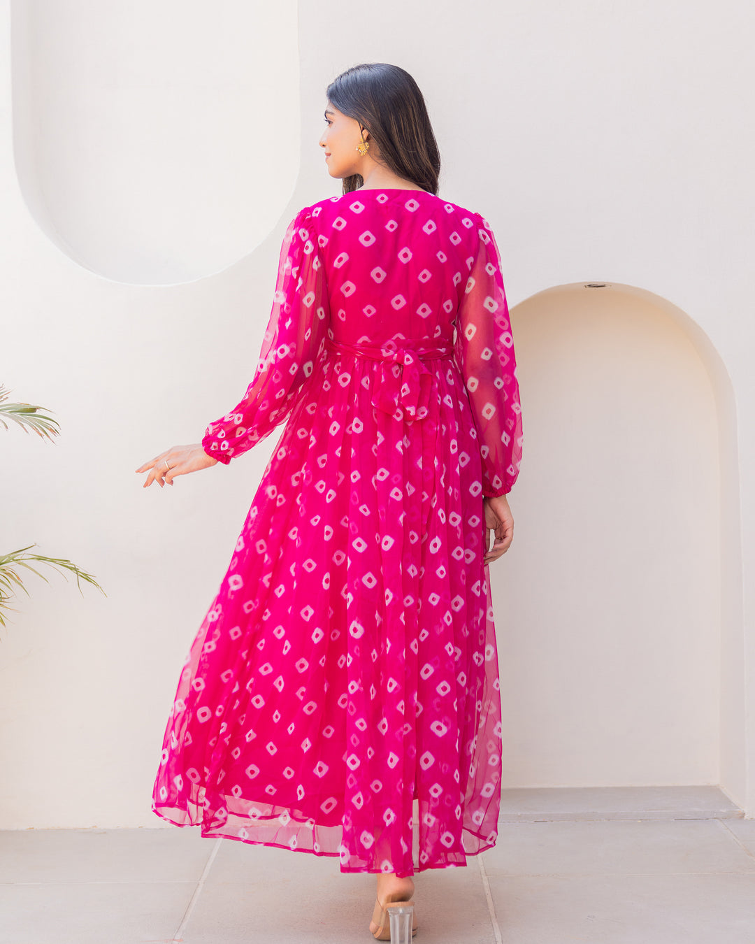Pink Bandhani Dress