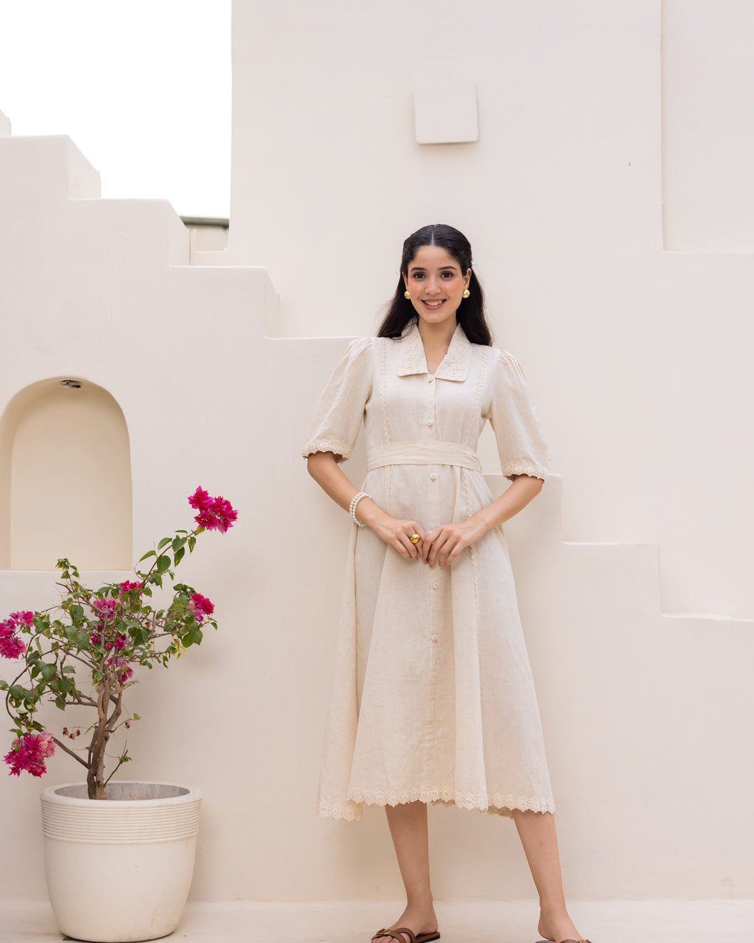 Cotton Ivory Lace Dress
