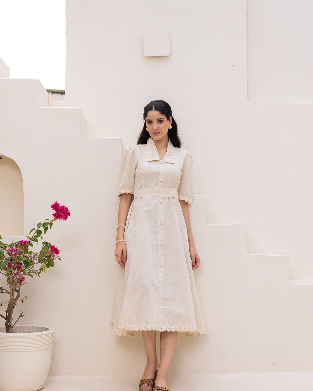 Cotton Ivory Lace Dress