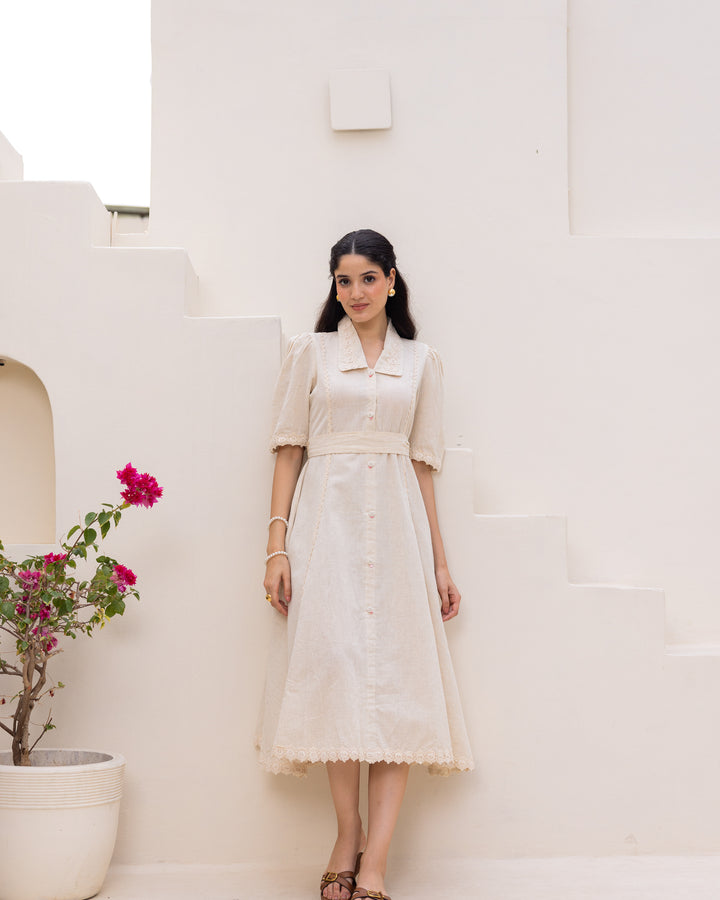 Cotton Ivory Lace Dress