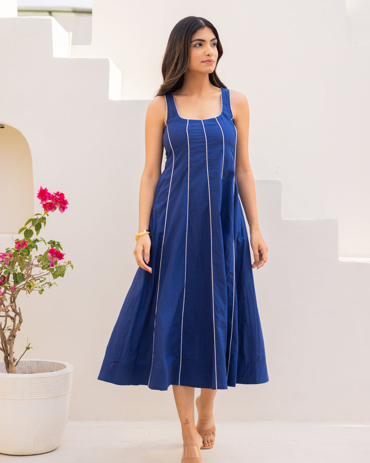 Blue Stripe Midi Dress