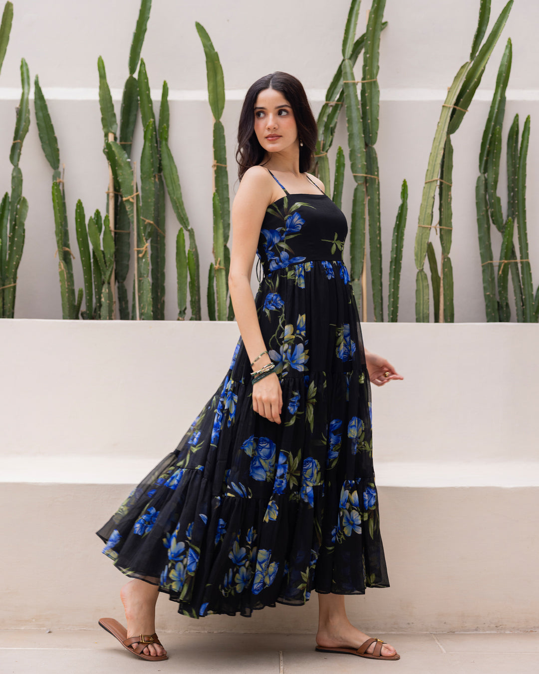 Black Strappy Chiffon Dress