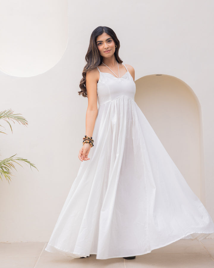 Off-white Strappy Maxi Dress