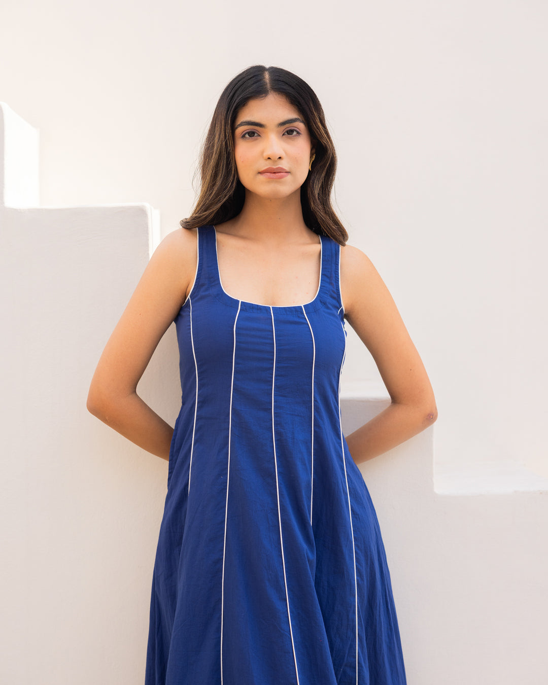 Blue Stripe Midi Dress