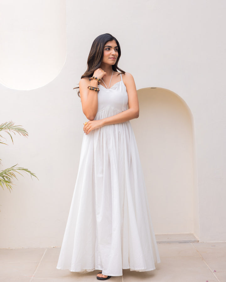 Off-white Strappy Maxi Dress