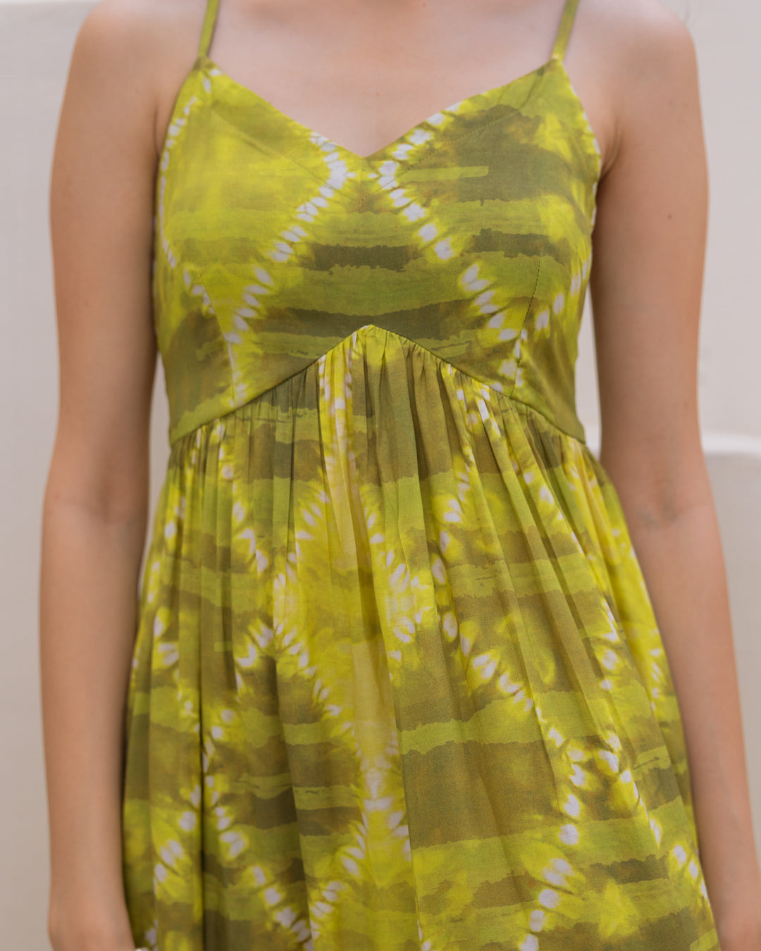 Green Tie Dye Tiered dress