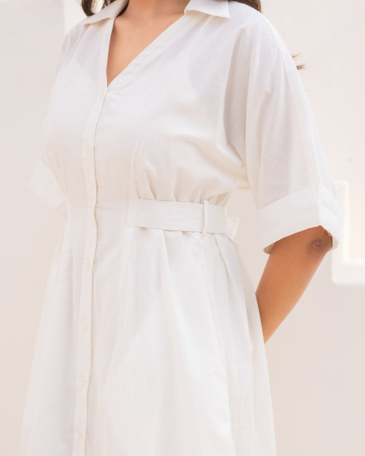 Off-white Maxi Shirt Dress