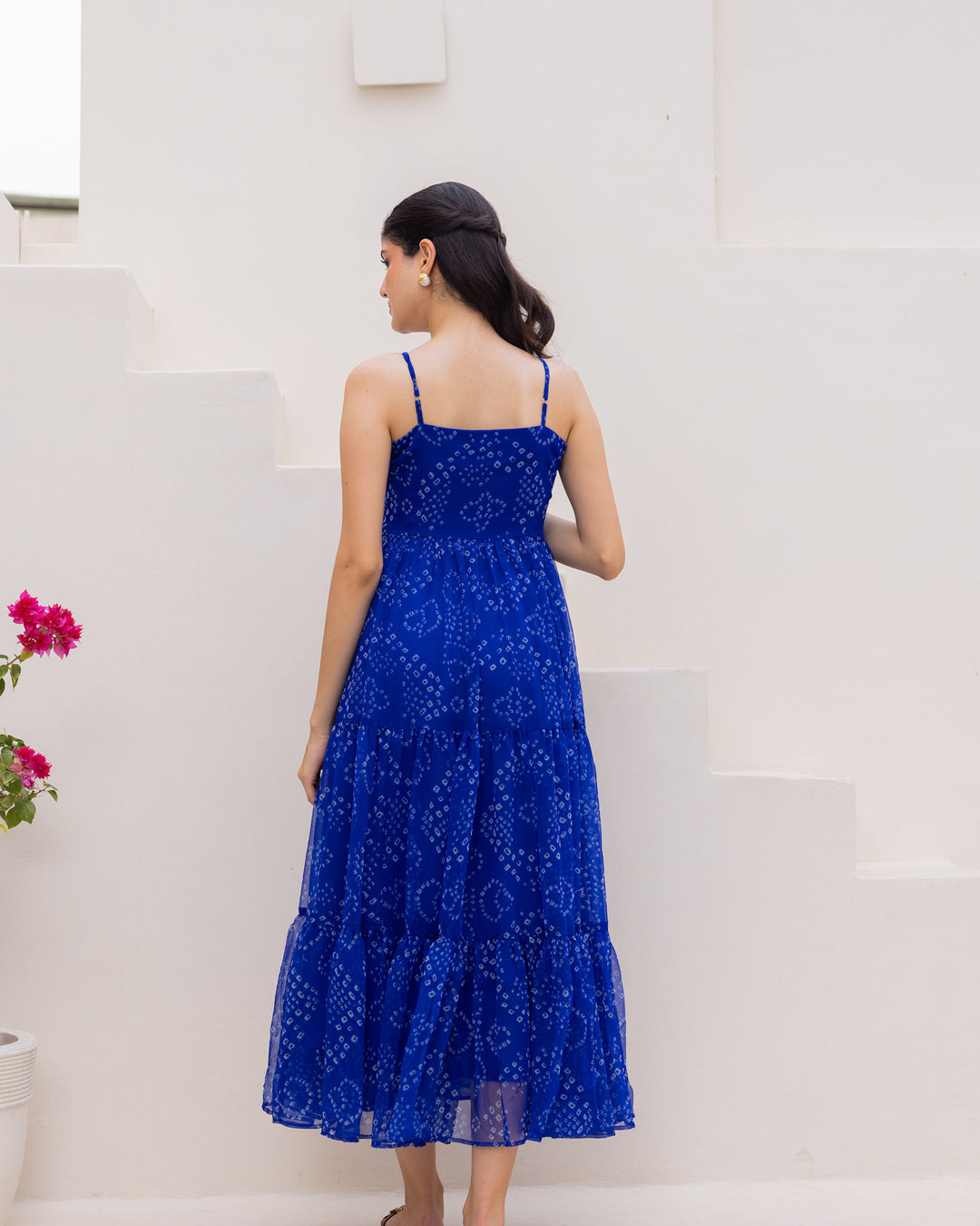 Blue Chiffon Strappy Dress