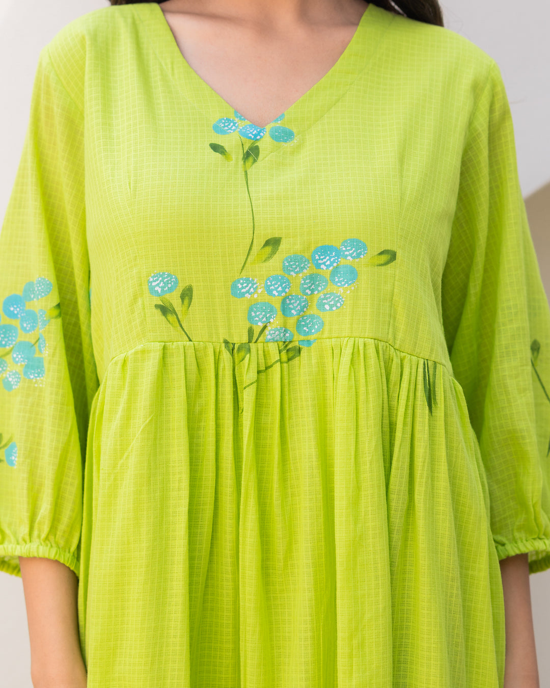 Green Kota Floral Dress